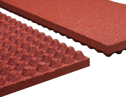 [MSRB001] Mosolut Rubber Stabil Platte Eggnot, 100 x 50 x 5,5 cm, raster 23 mm - Rot